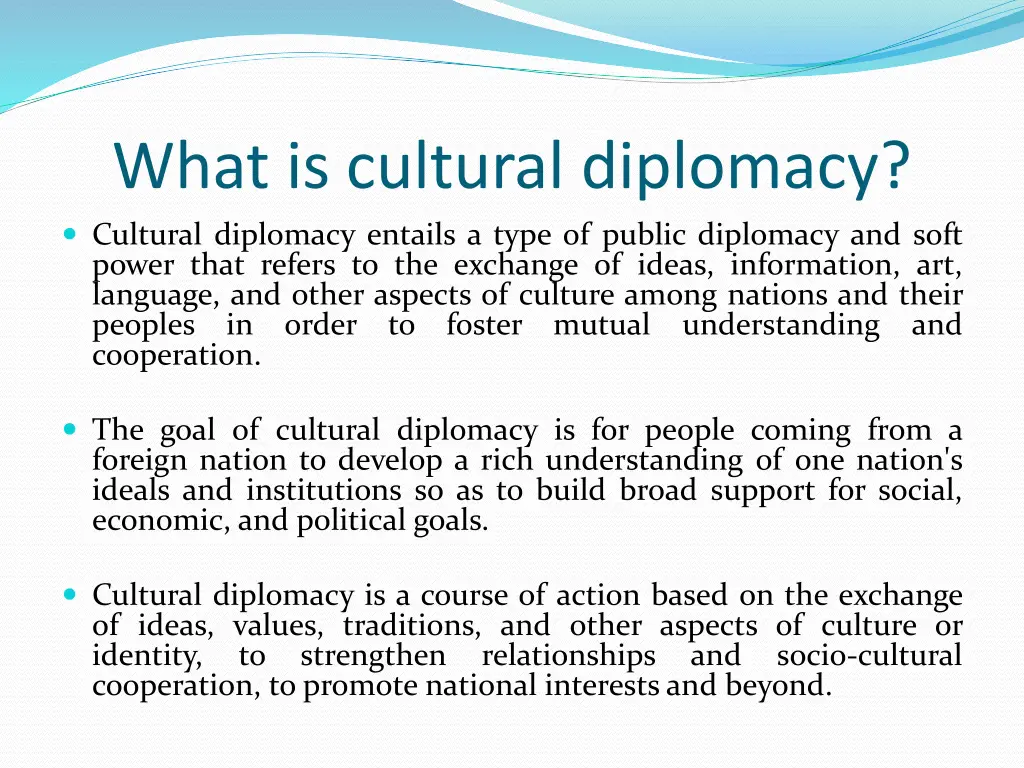 what is cultural diplomacy cultural diplomacy