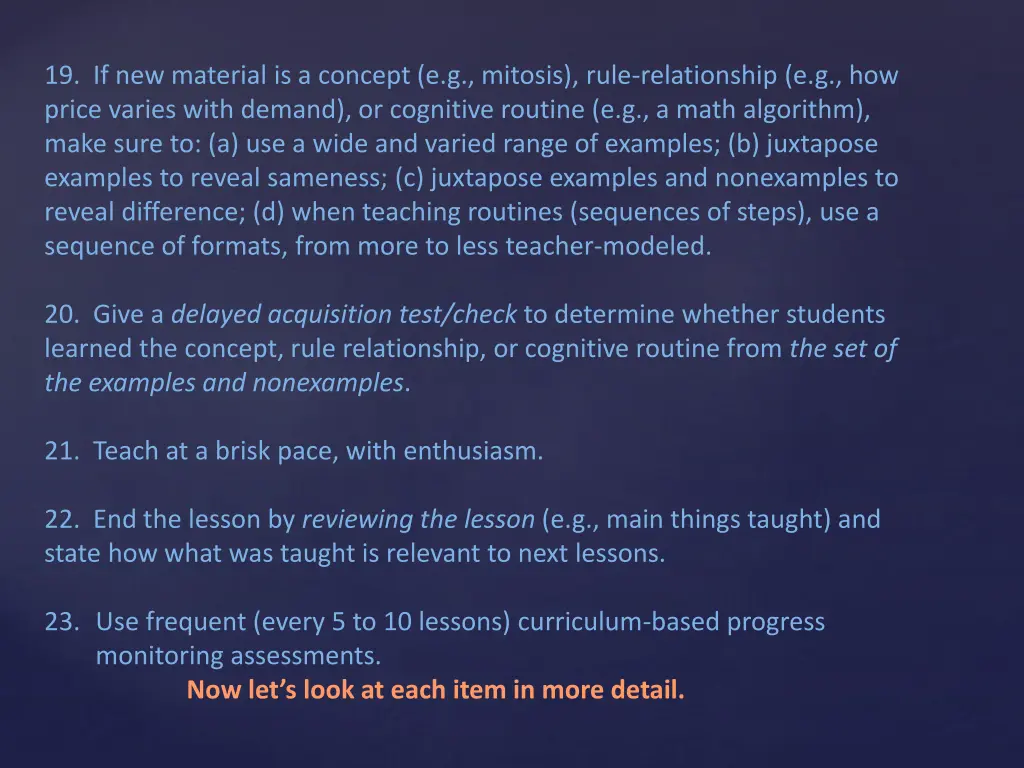 19 if new material is a concept e g mitosis rule