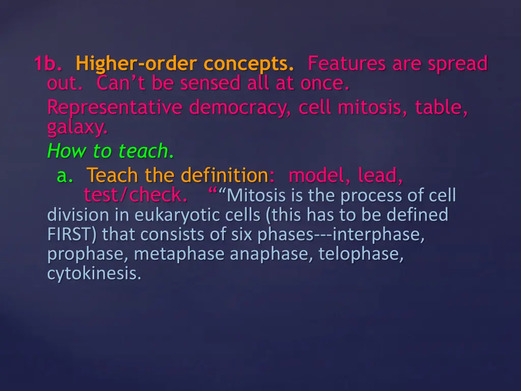 1b higher order concepts features are spread