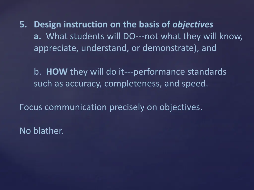 5 design instruction on the basis of objectives