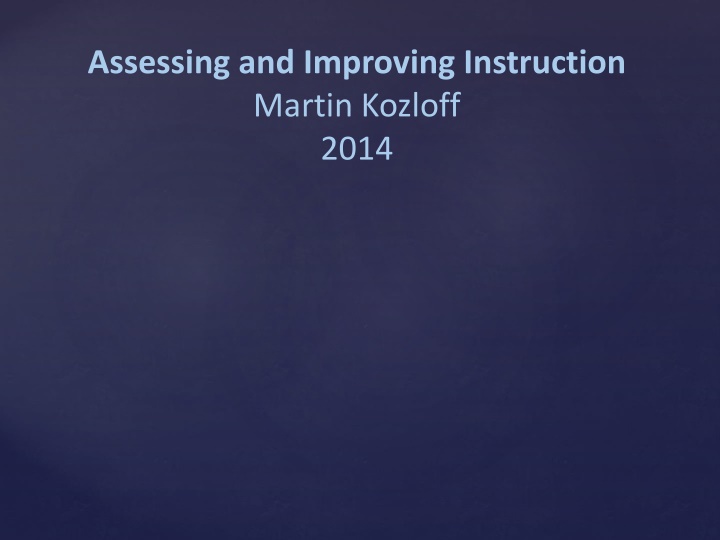 assessing and improving instruction martin