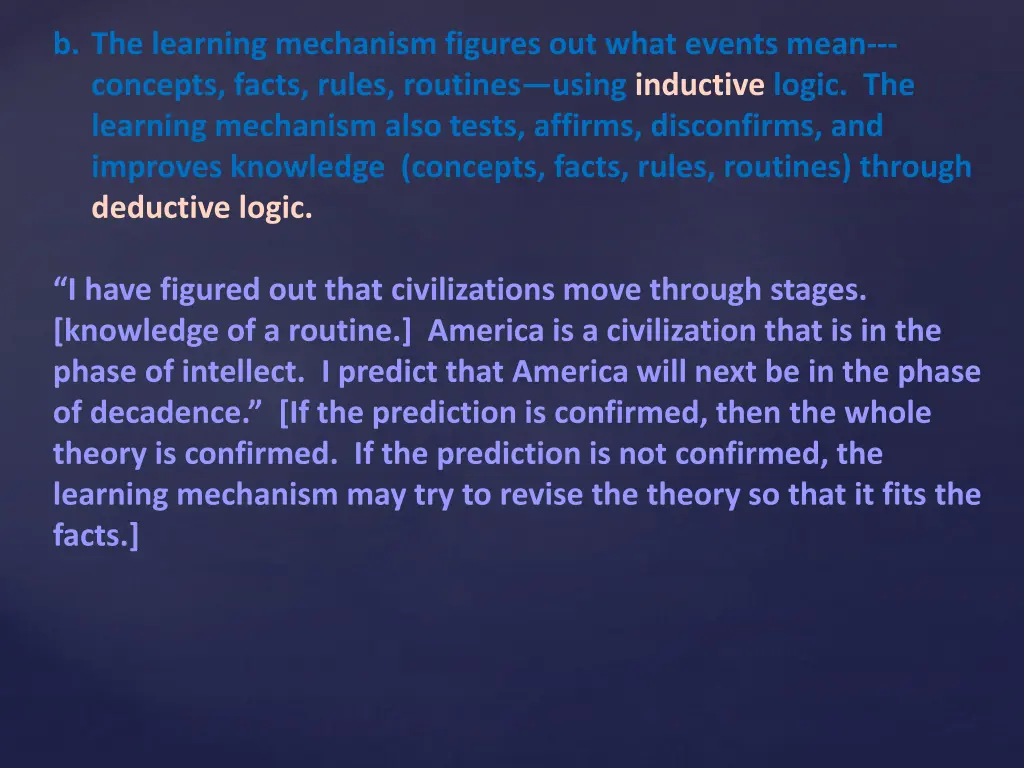 b the learning mechanism figures out what events