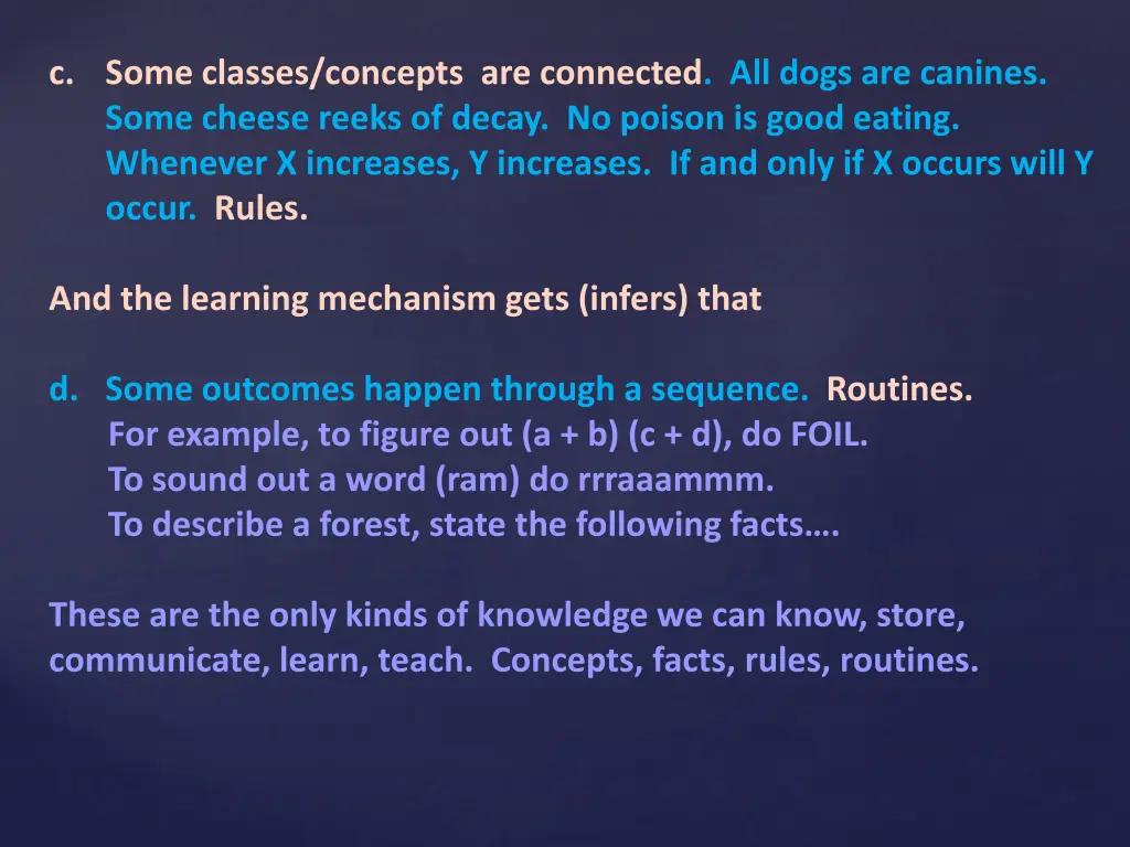 c some classes concepts are connected all dogs