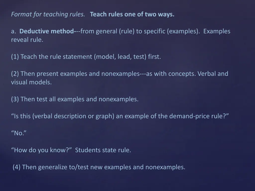 format for teaching rules teach rules