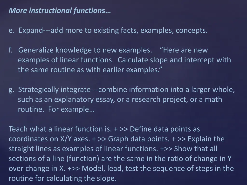 more instructional function s