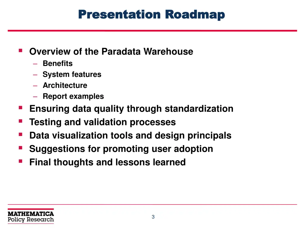 presentation roadmap presentation roadmap