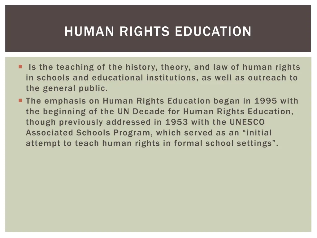 human rights education