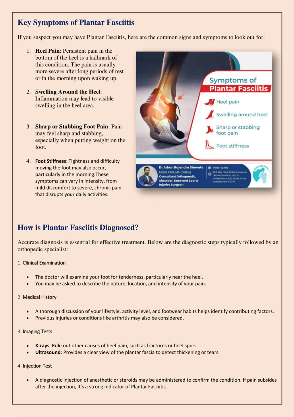 key symptoms of plantar fasciitis