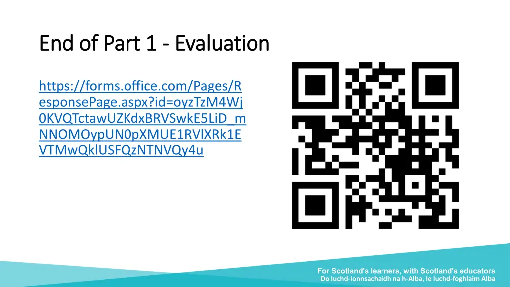 end of part 1 end of part 1 evaluation