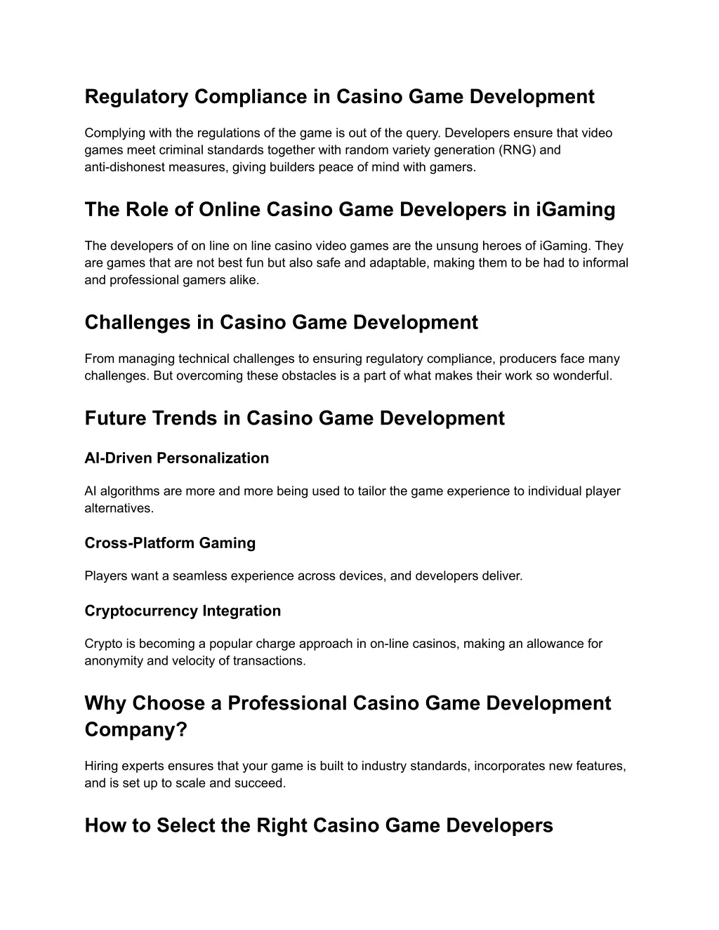 regulatory compliance in casino game development