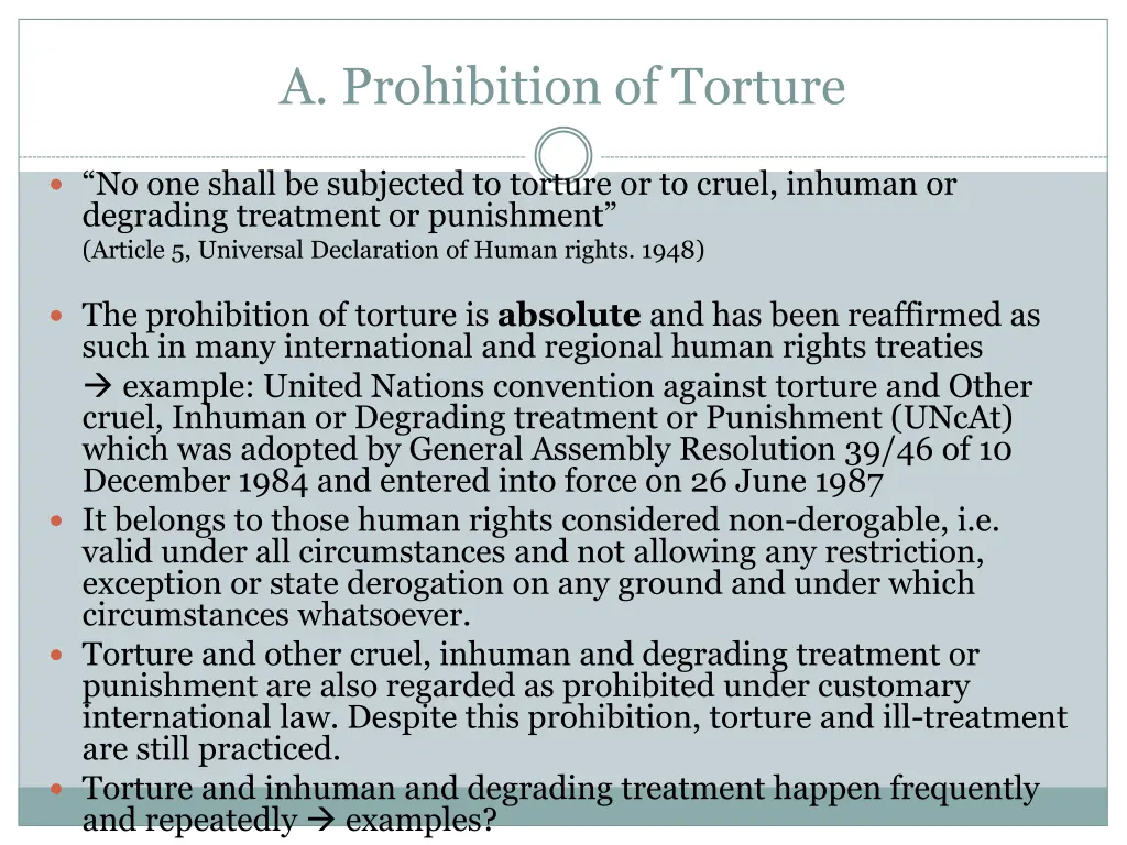 a prohibition of torture