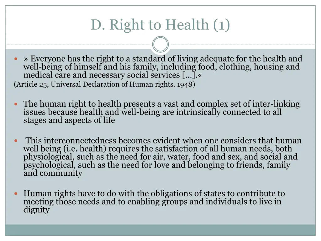 d right to health 1