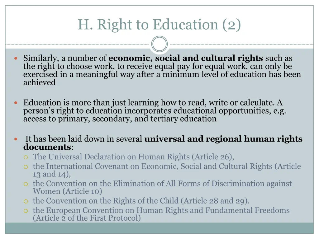 h right to education 2