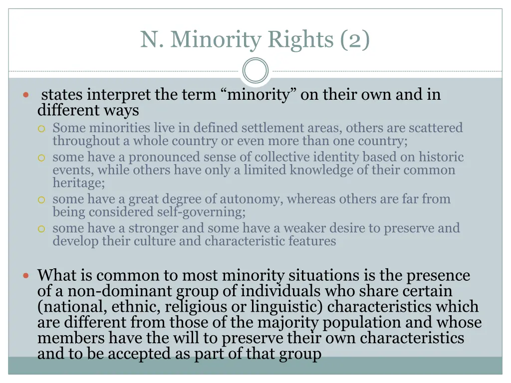 n minority rights 2