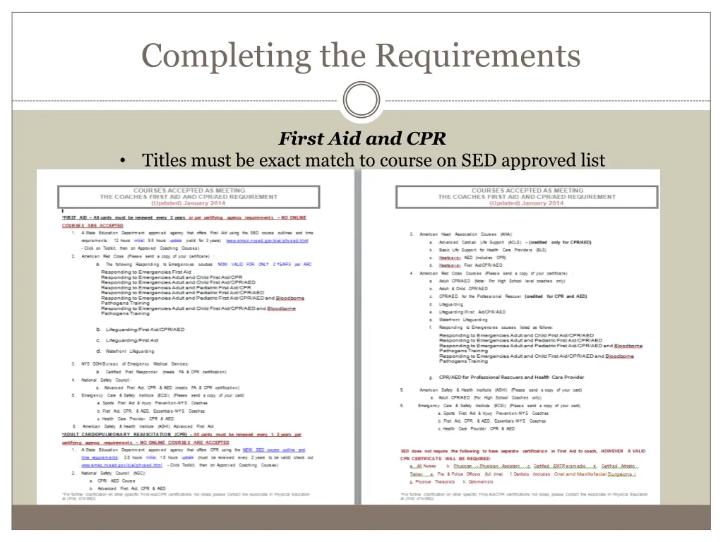 completing the requirements