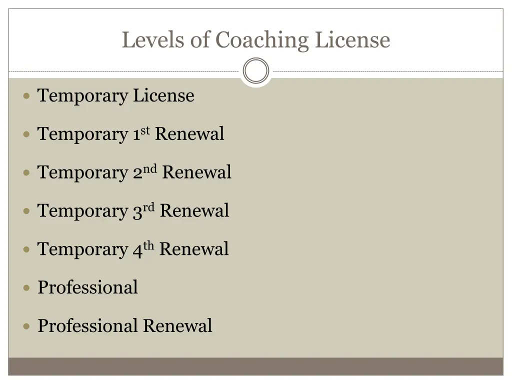 levels of coaching license