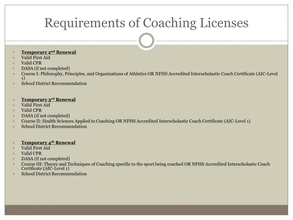 requirements of coaching licenses 1