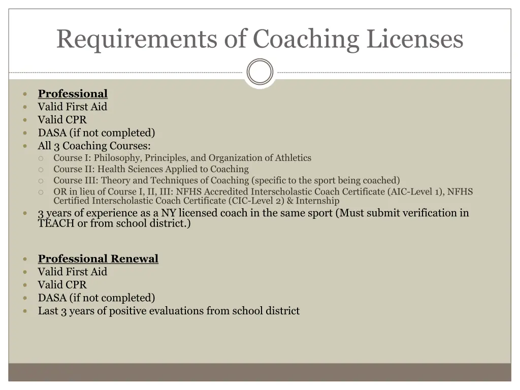 requirements of coaching licenses 2