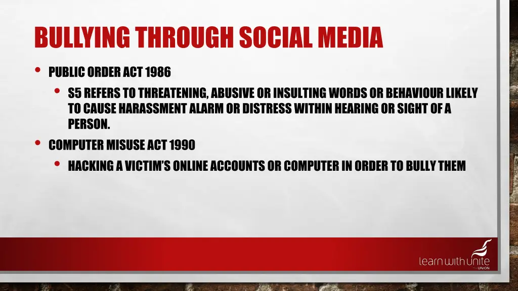 bullying through social media public order