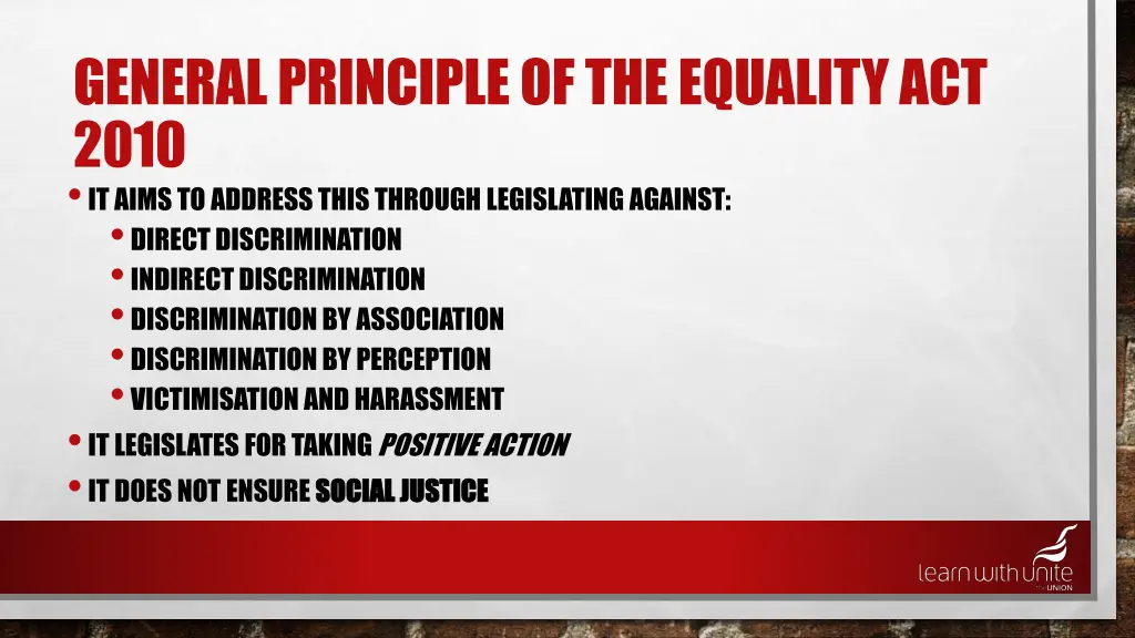 general principle of the equality act 2010 1