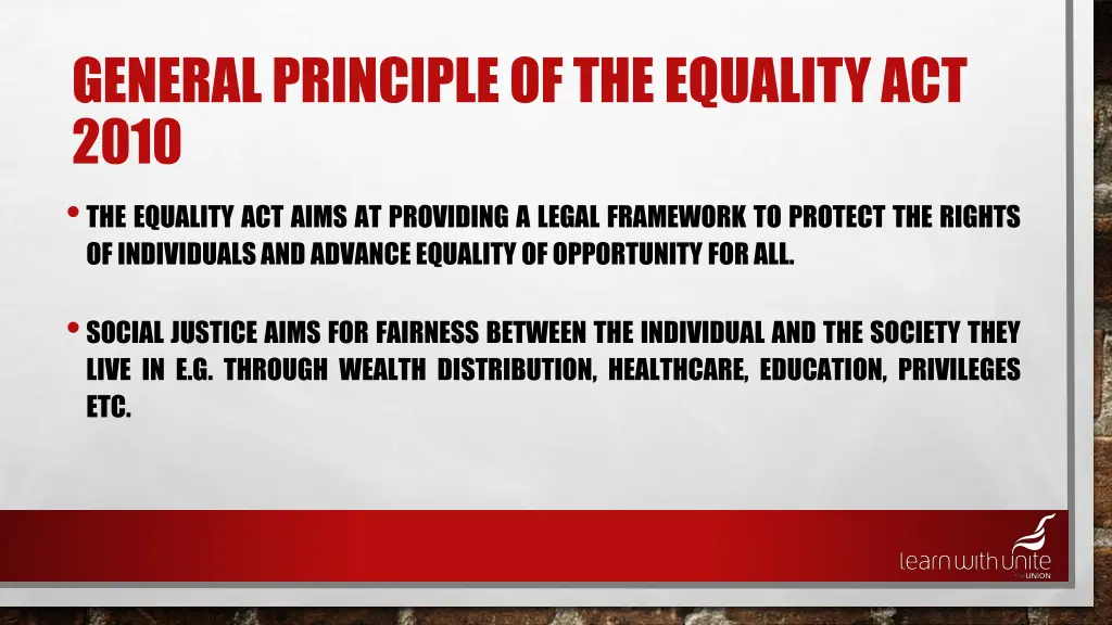 general principle of the equality act 2010 2