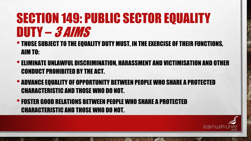 section 149 public sector equality duty 3 aims