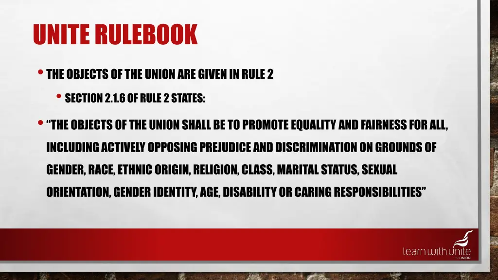 unite rulebook