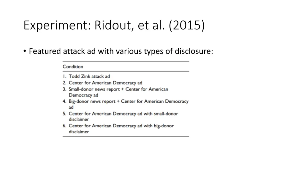 experiment ridout et al 2015