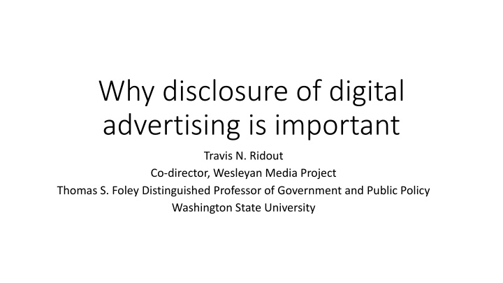 why disclosure of digital advertising is important