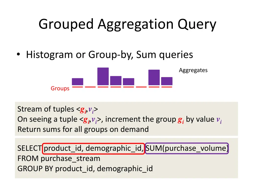 grouped aggregation query