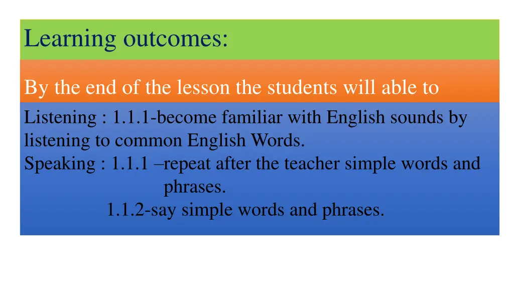 learning outcomes