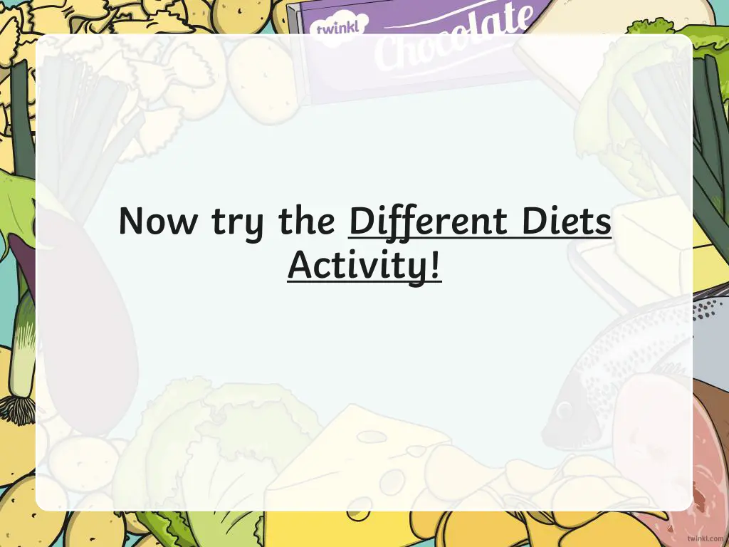 now try the different diets activity