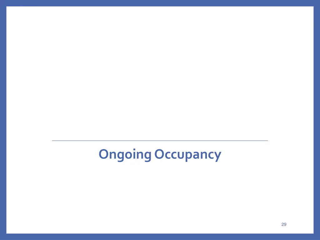 ongoing occupancy