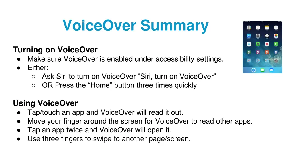 voiceover summary