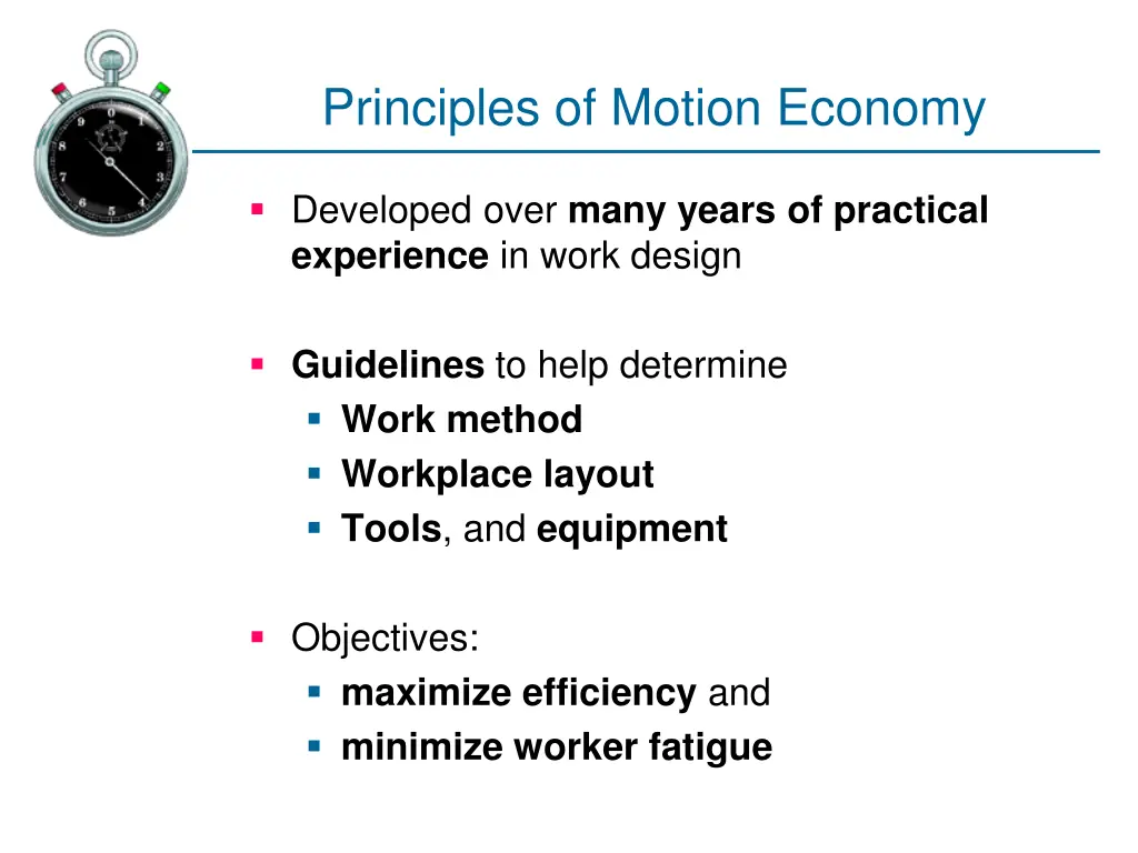 principles of motion economy