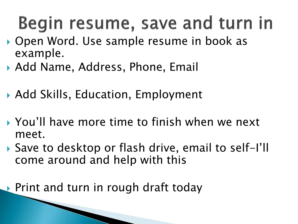 open word use sample resume in book as example