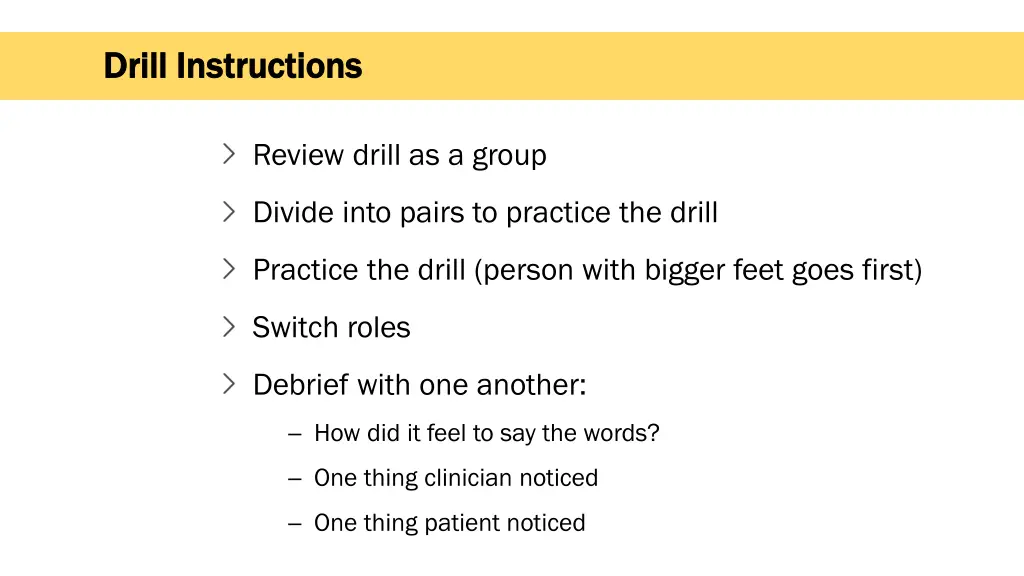 drill instructions drill instructions