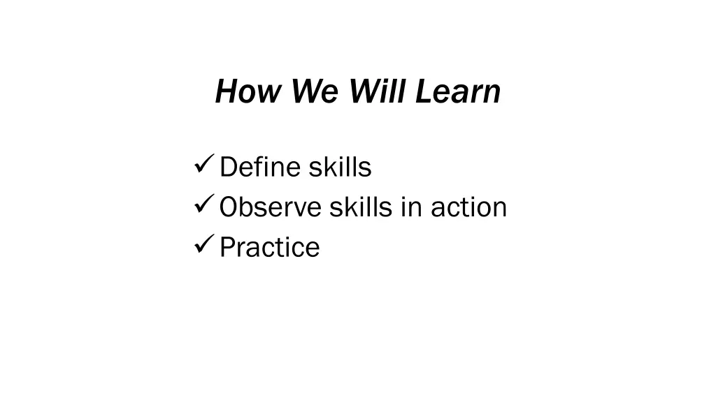 how we will learn