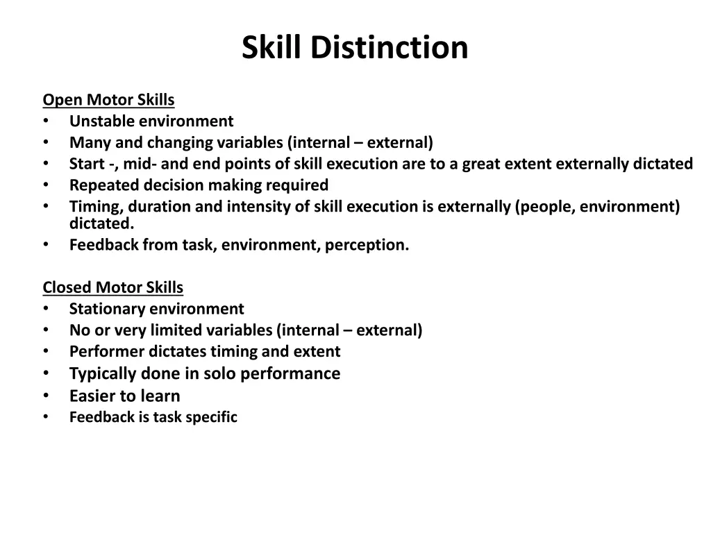 skill distinction