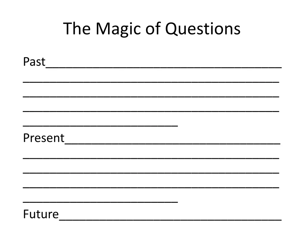 the magic of questions