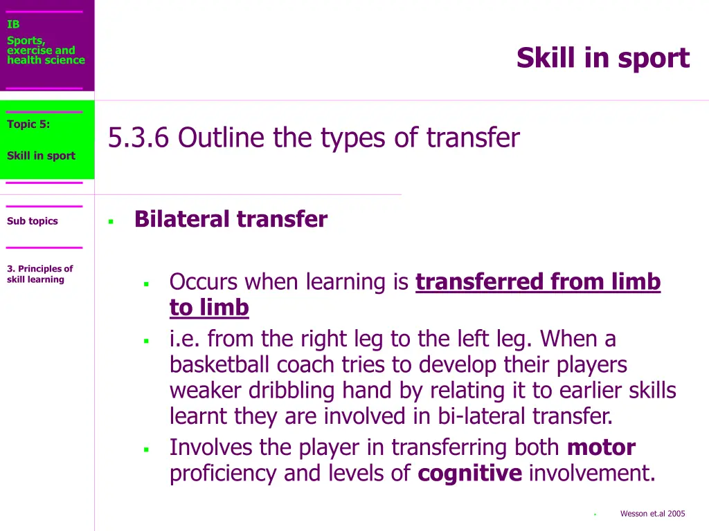 ib sports exercise and health science 21