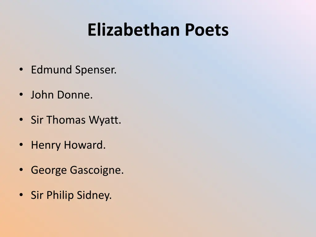 elizabethan poets