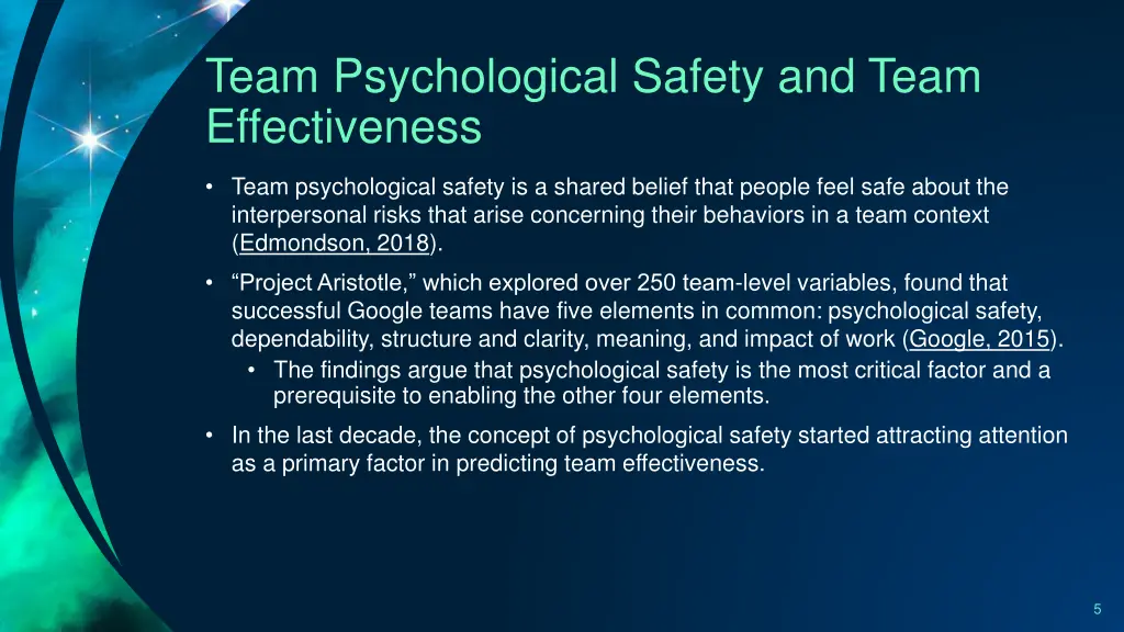 team psychological safety and team effectiveness