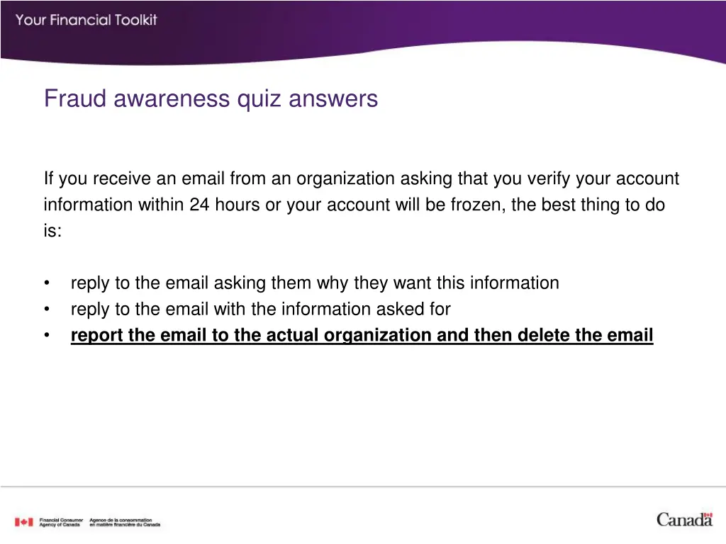 fraud awareness quiz answers 4