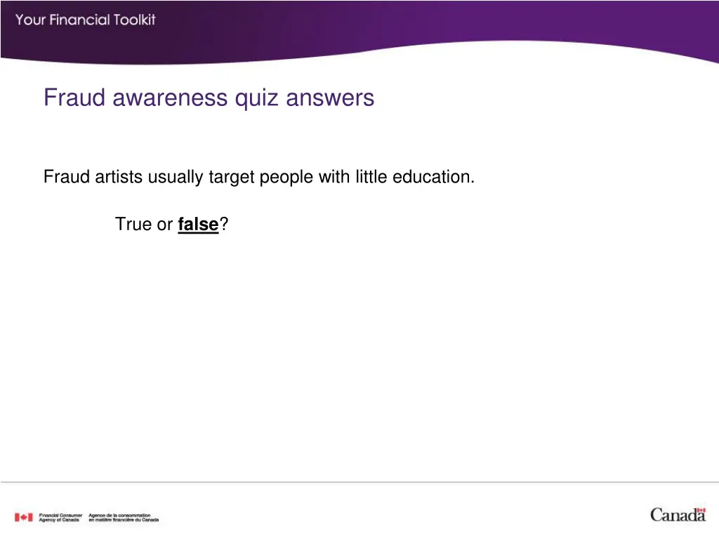 fraud awareness quiz answers