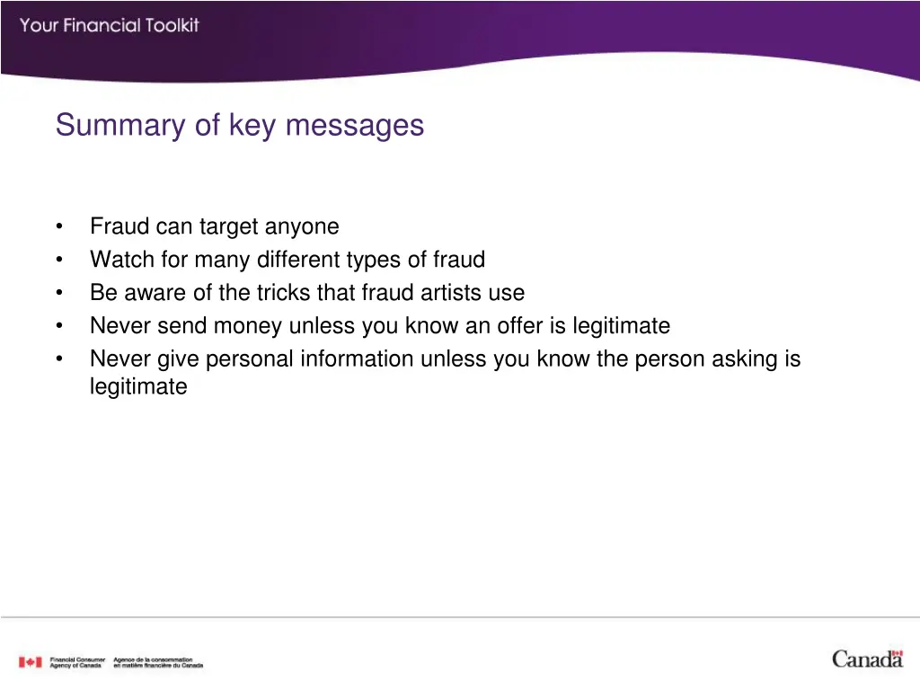 summary of key messages