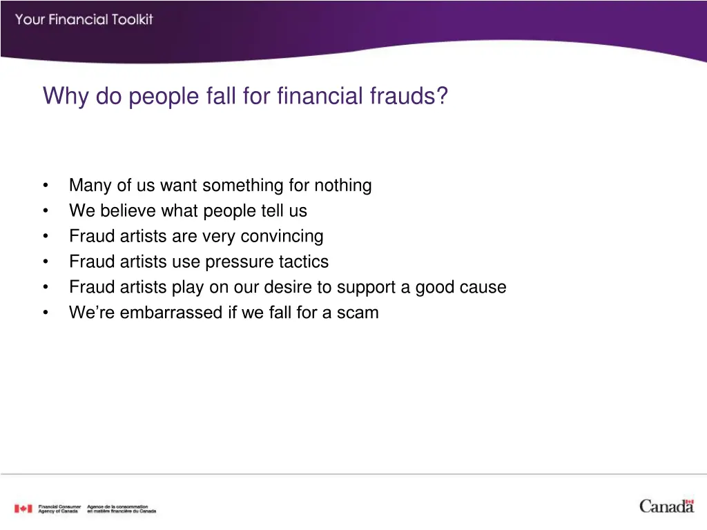 why do people fall for financial frauds