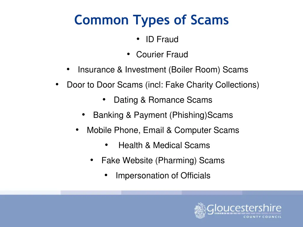 common types of scams