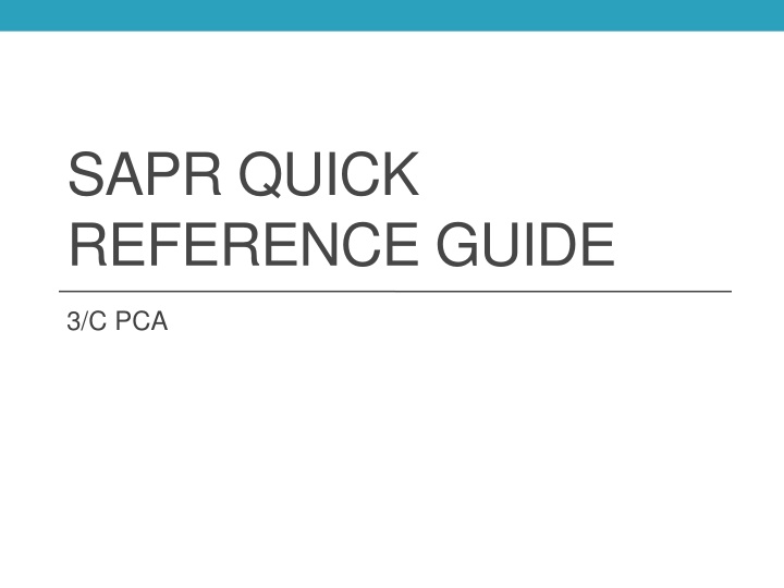 sapr quick reference guide