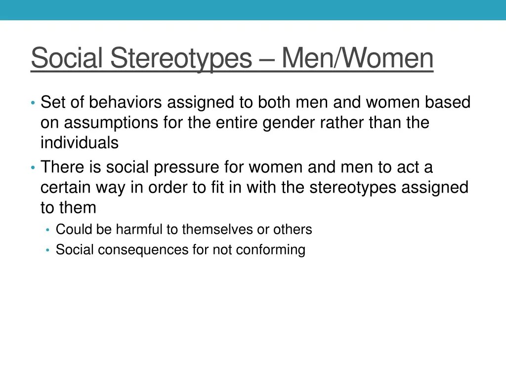 social stereotypes men women